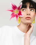 Boucles D'Oreilles Maillon - Jaune