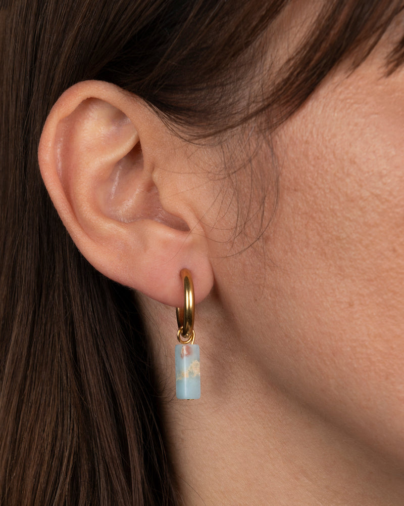 Piedra Dúo - Rectángulo Naranja Azul Claro