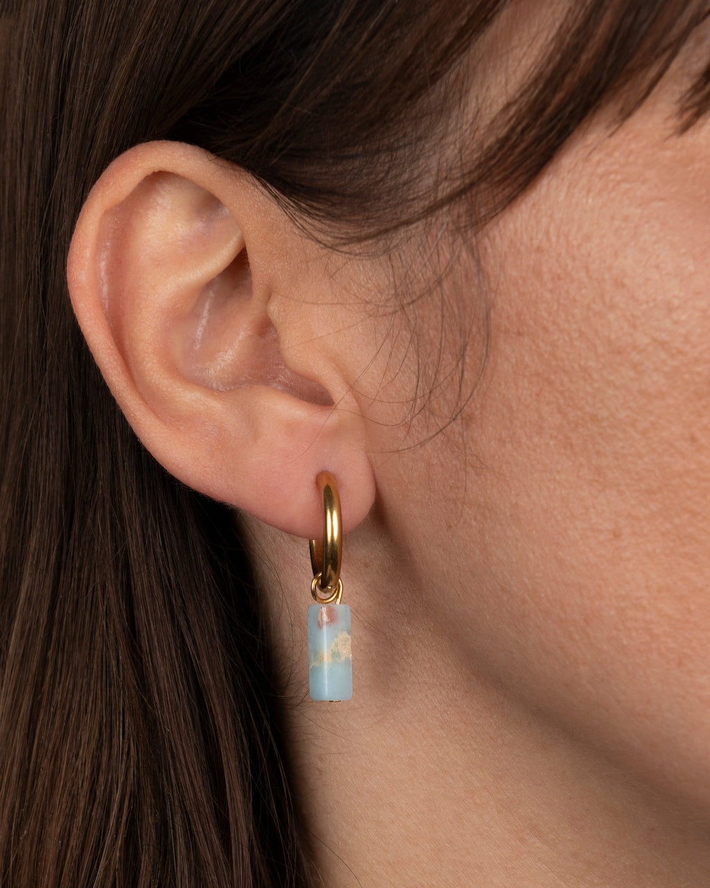 Boucles D'Oreilles Stone - Bleu Limpide Orange