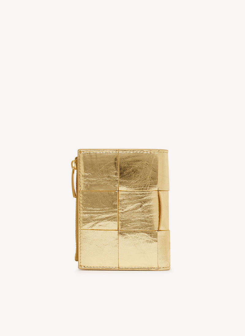 Bottega Veneta - Portefeuille Cassette - Gold - Femme