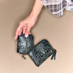 Portefeuille Cuir Mini Bob Nappa Noir Imprimé Bandana