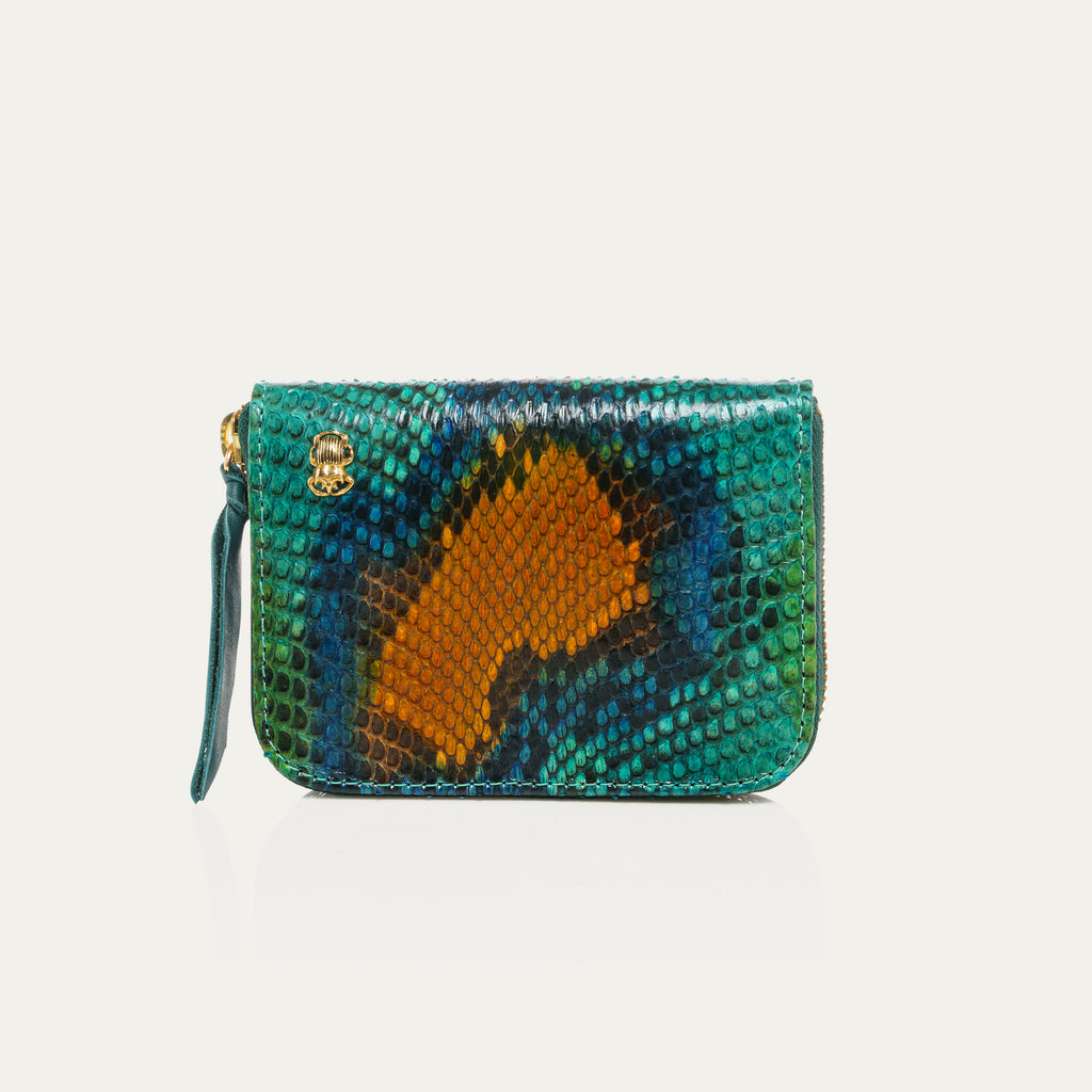 Portefeuille Mini Bob Python Bleu Lotus