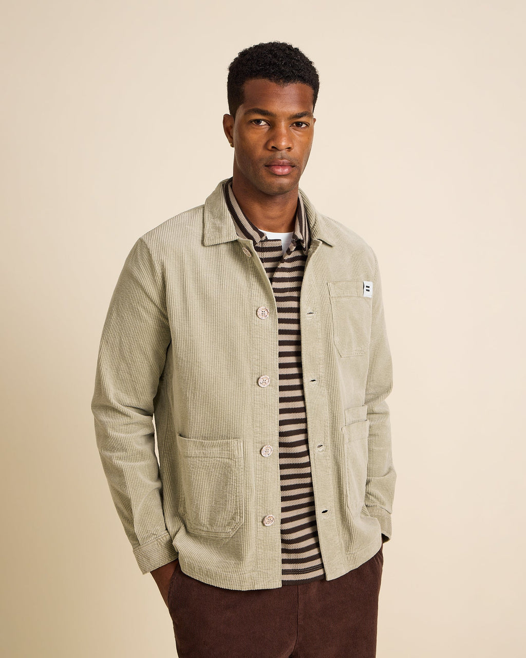 Veste Worker Côtelé Sauge