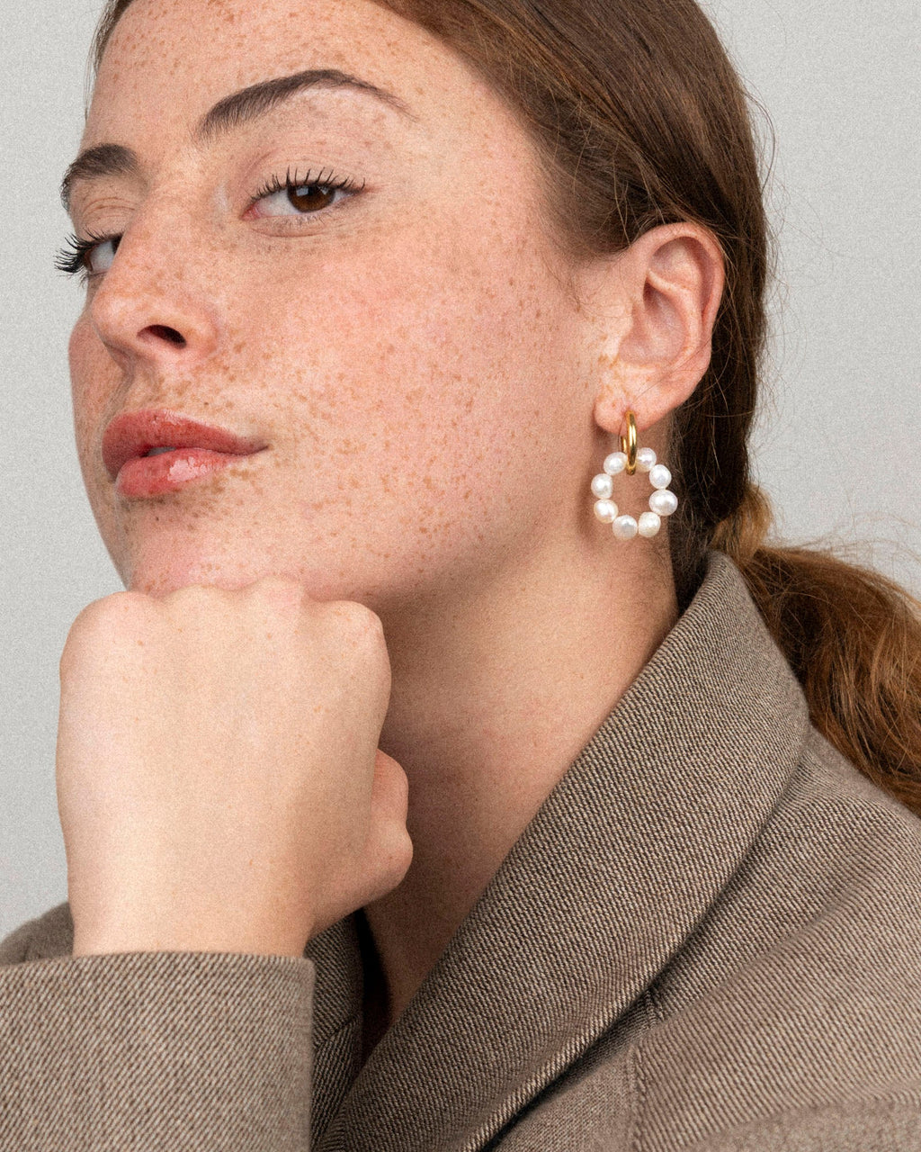 Boucles D'Oreilles Perles - Doré