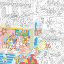 Partie du poster colorié montrant des danseurs de ballet et hip-hop en action