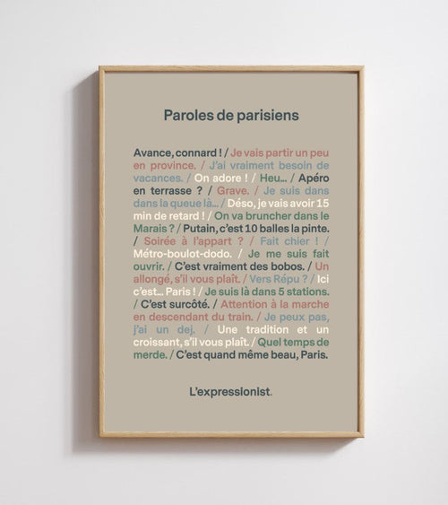 Poster - Paroles de Parisien L'expressionist
