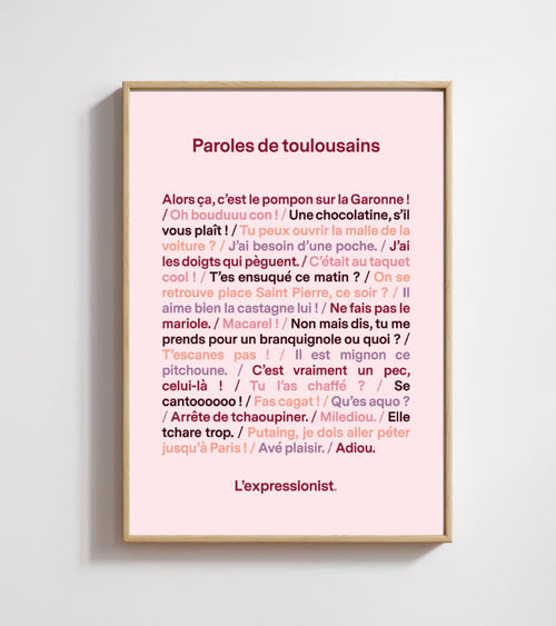Poster - Paroles de Toulousain L'expressionist
