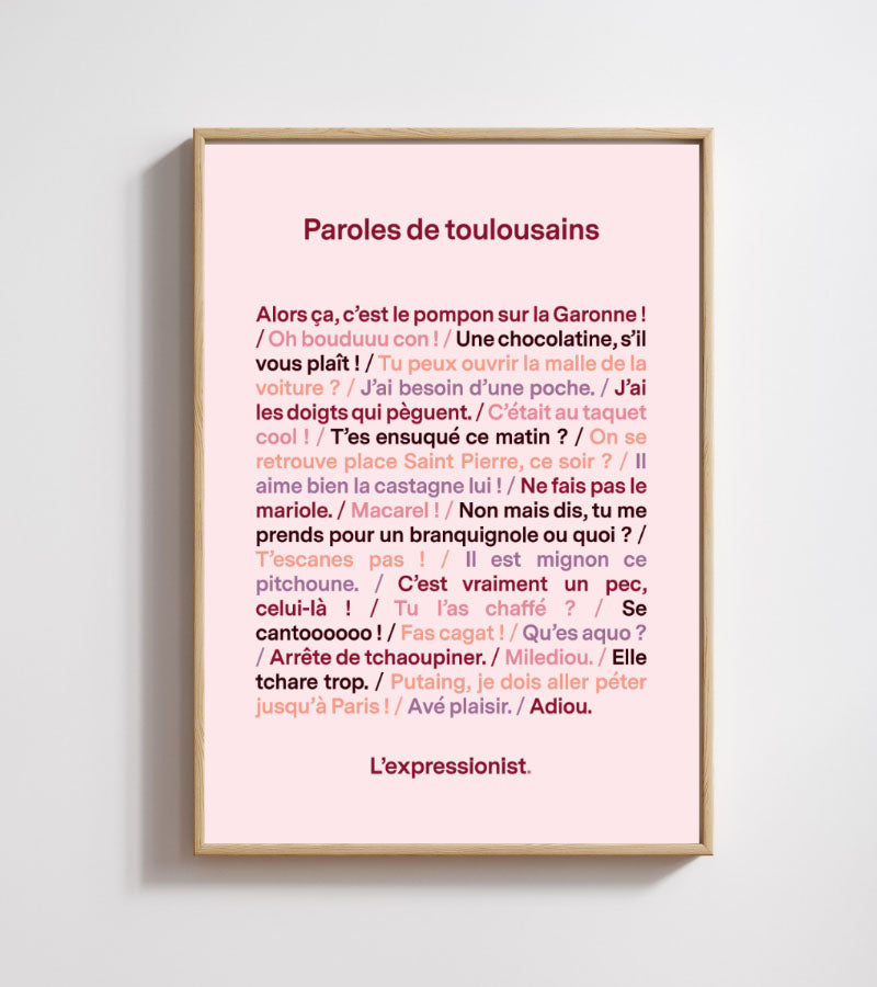 Poster - Paroles de Toulousain L'expressionist