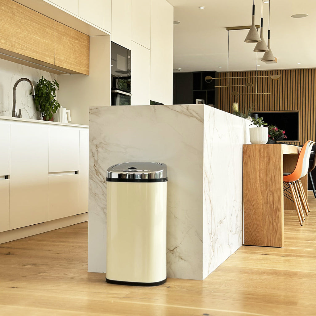 Largo Automatic Stainless Steel Trash Can - 42L - Beige
