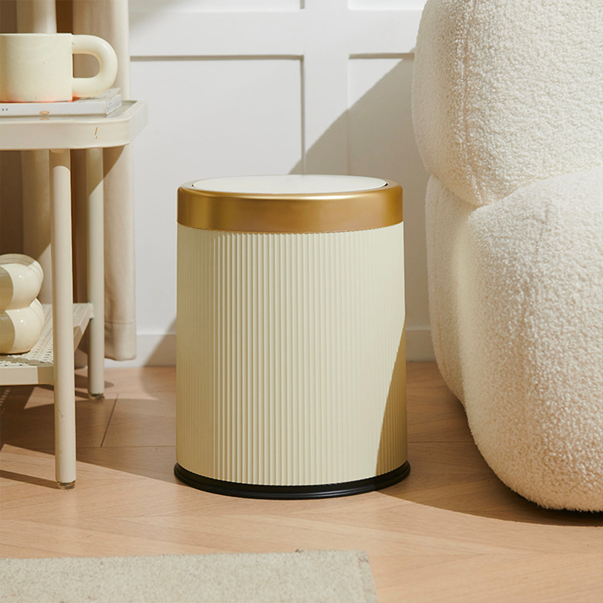 Poubelle De Salle De Bain Push Glint - 8L - Doré