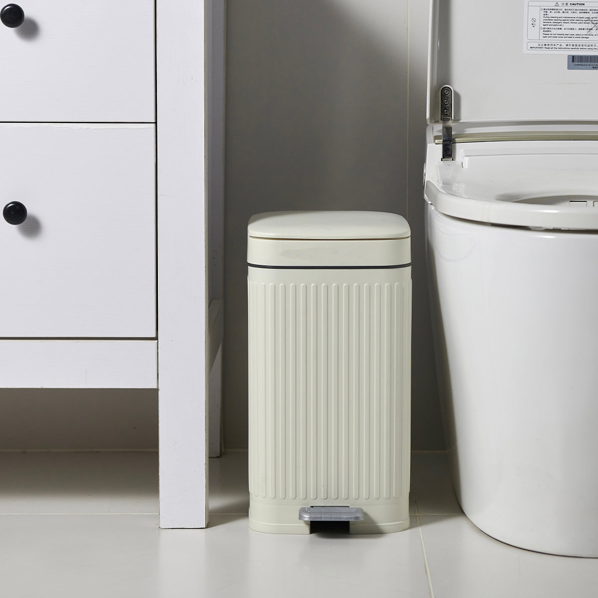 Poubelle À Pédale Aura - 10L - Blanc