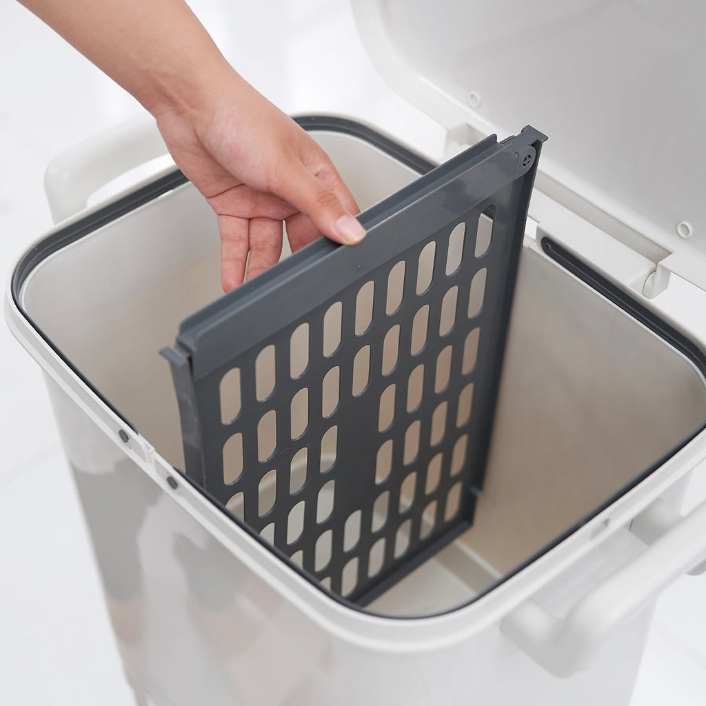 Poubelle De Tri Roulettes Valoris - 45L - Blanc