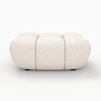 Teddy - Reposapiés de tela bouclé blanco