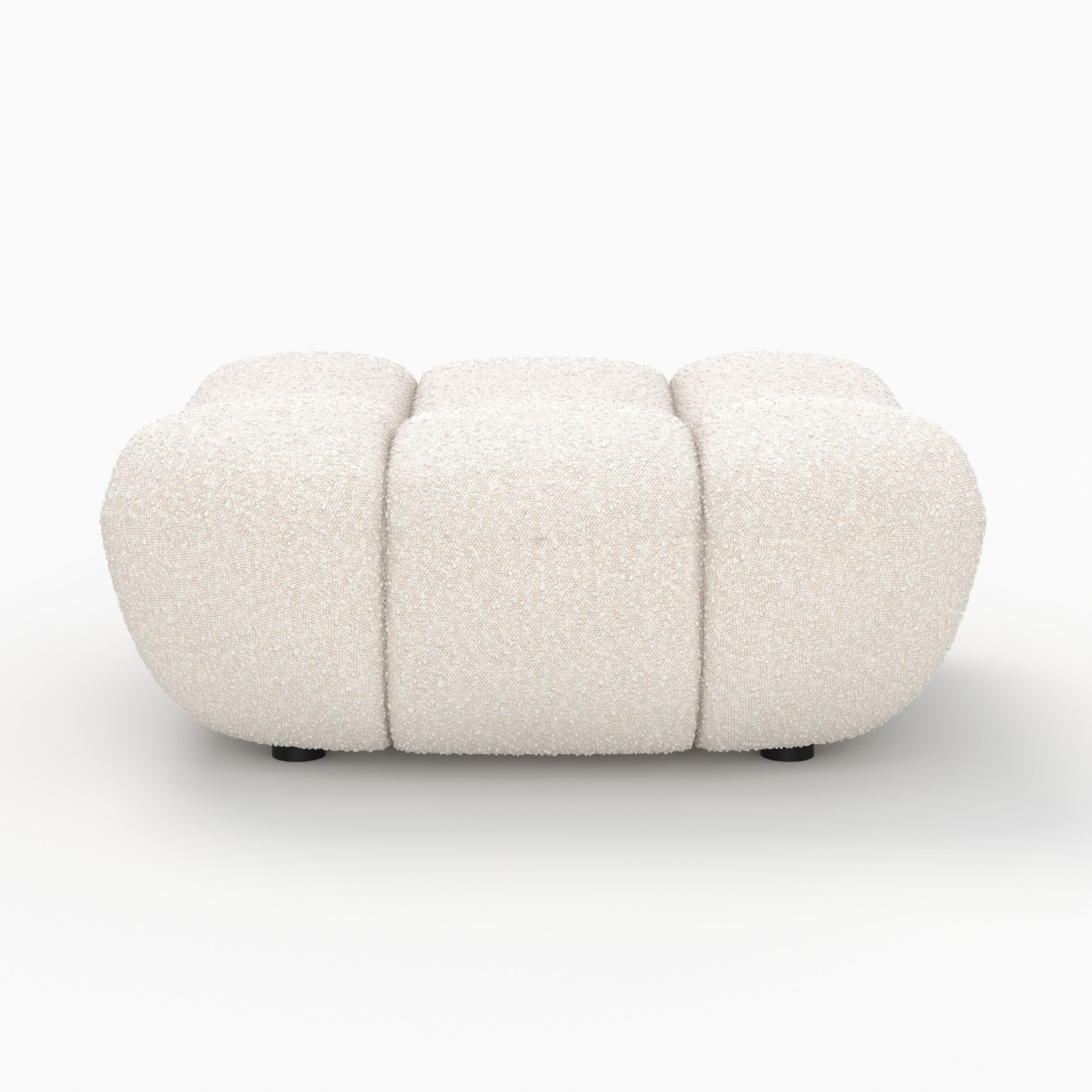 Teddy - Reposapiés de tela bouclé blanco