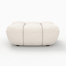 Pouf Teddy en tissu bouclé blanc