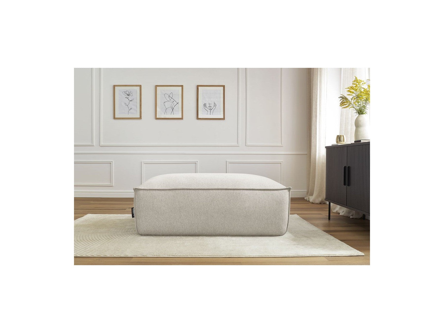 Pouf Boheme Tissu Chiné