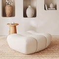 Teddy - Reposapiés de tela bouclé blanco