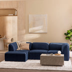 Noor - Ottoman for Modular Sofa - Fabric - Navy Blue