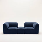Noor - Ottoman for Modular Sofa - Fabric - Navy Blue