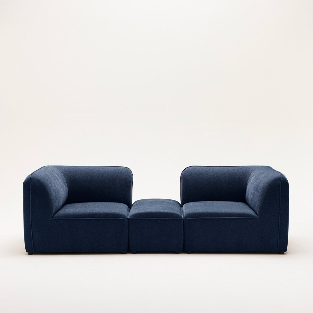 Noor - Ottoman for Modular Sofa - Fabric - Navy Blue
