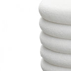 Bubble - Set of 2 Round Storage Ottomans - Bouclé Fabric - White