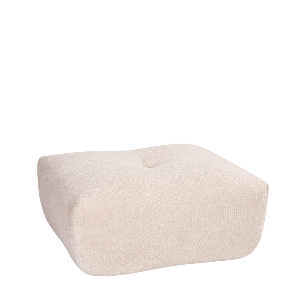 Alba - Pouf Repose-Pieds Compressé - Tissu - Beige