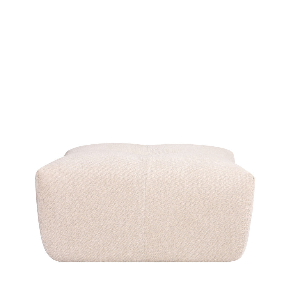 Alba - Pouf Repose-Pieds Compressé - Tissu - Beige