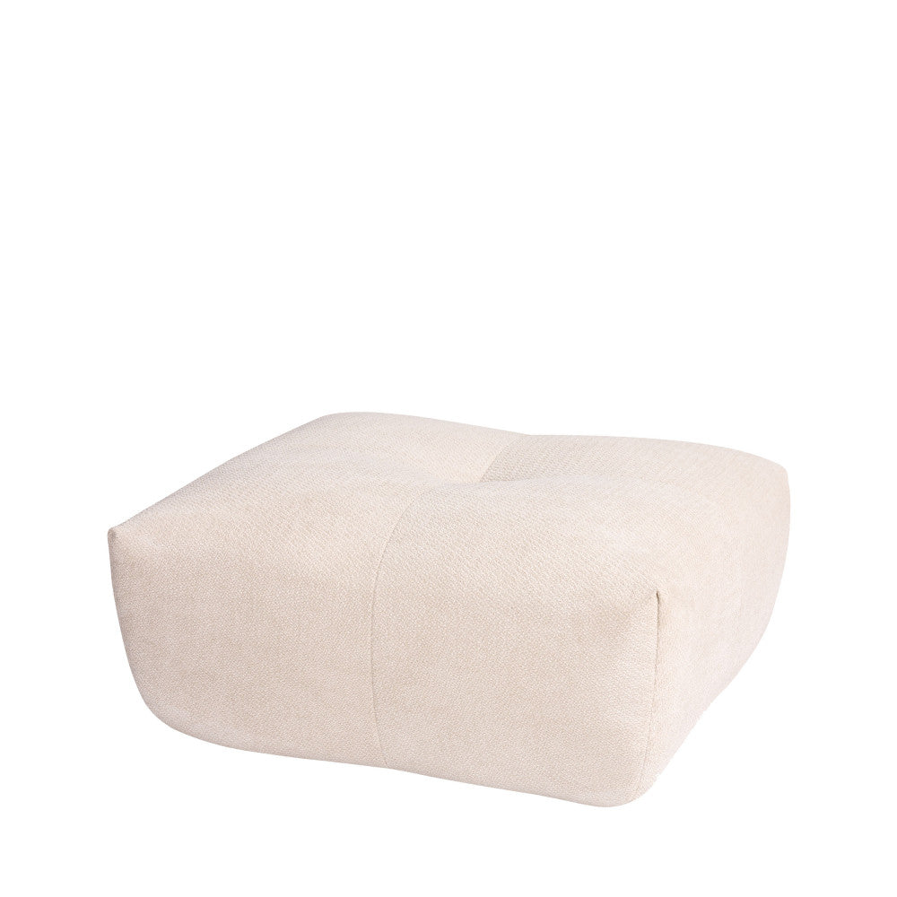Alba - Pouf Repose-Pieds Compressé - Tissu - Beige