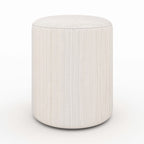 Lily - Puf redondo de pana beige