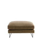 Villabon - Ottoman - Fabric with Black Hairpin Legs - Mottled Caramel
