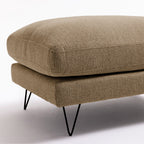 Villabon - Ottoman - Fabric with Black Hairpin Legs - Mottled Caramel