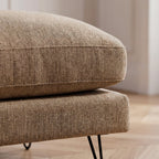Villabon - Ottoman - Fabric with Black Hairpin Legs - Mottled Caramel