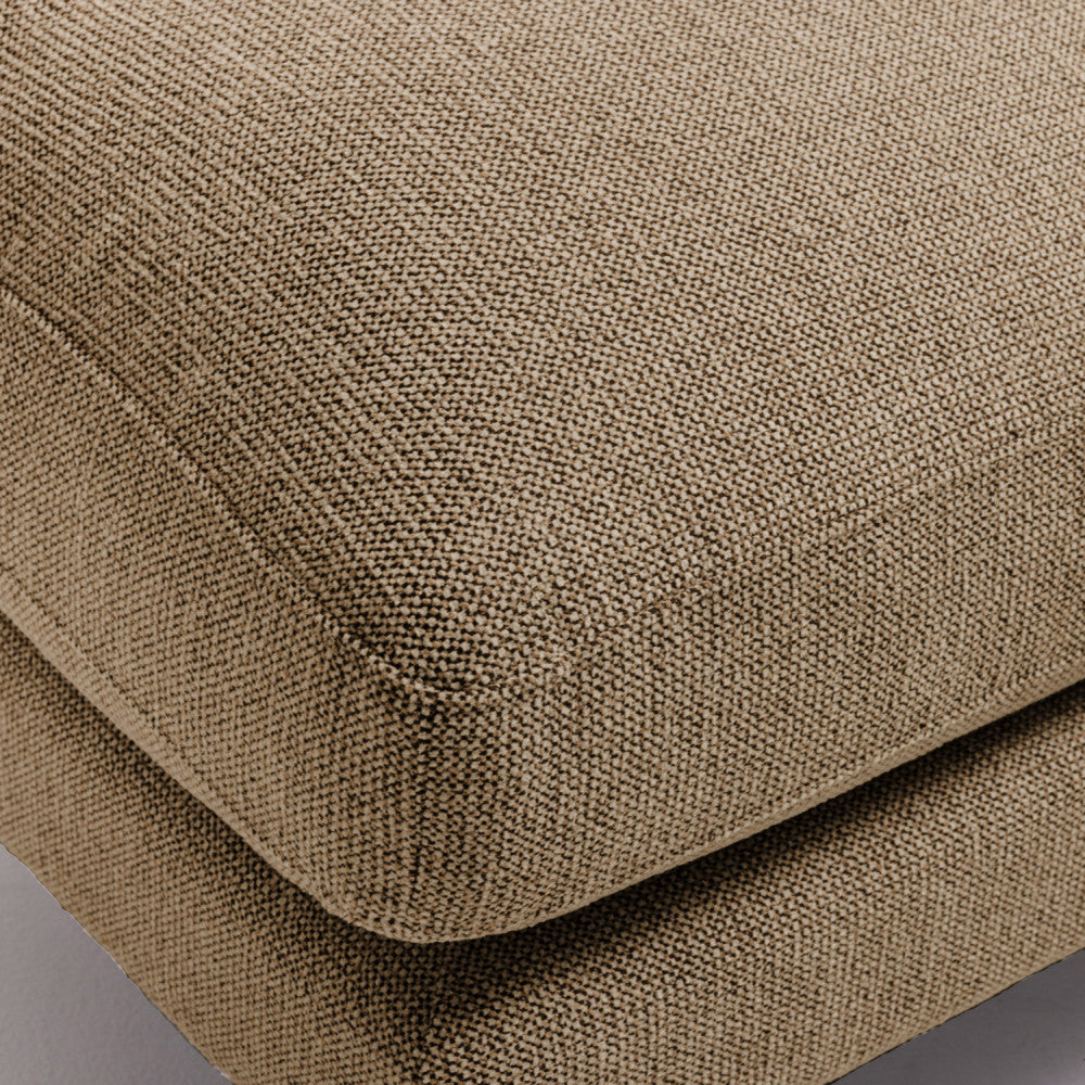 Villabon - Ottoman - Fabric with Black Hairpin Legs - Mottled Caramel