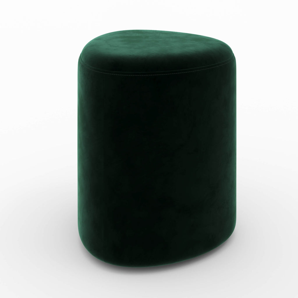 Emmy - Puf triangular de terciopelo verde
