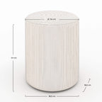 Lily - Puf redondo de pana beige