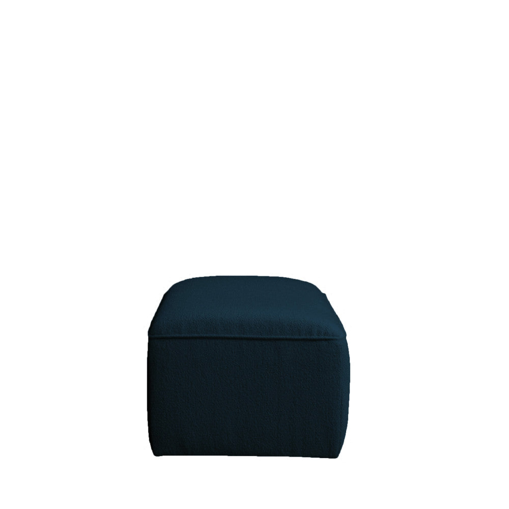 Noor - Puf para sofá modular - Tejido bouclé - Azul marino