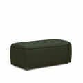 Noor - Puf para sofá modular - Tejido bouclette - Verde caqui