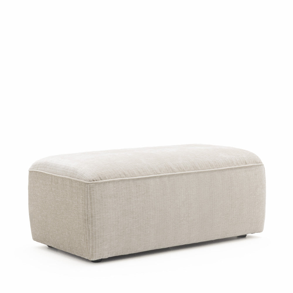 Noor - Puf para sofá modular - Terciopelo acanalado - Crudo