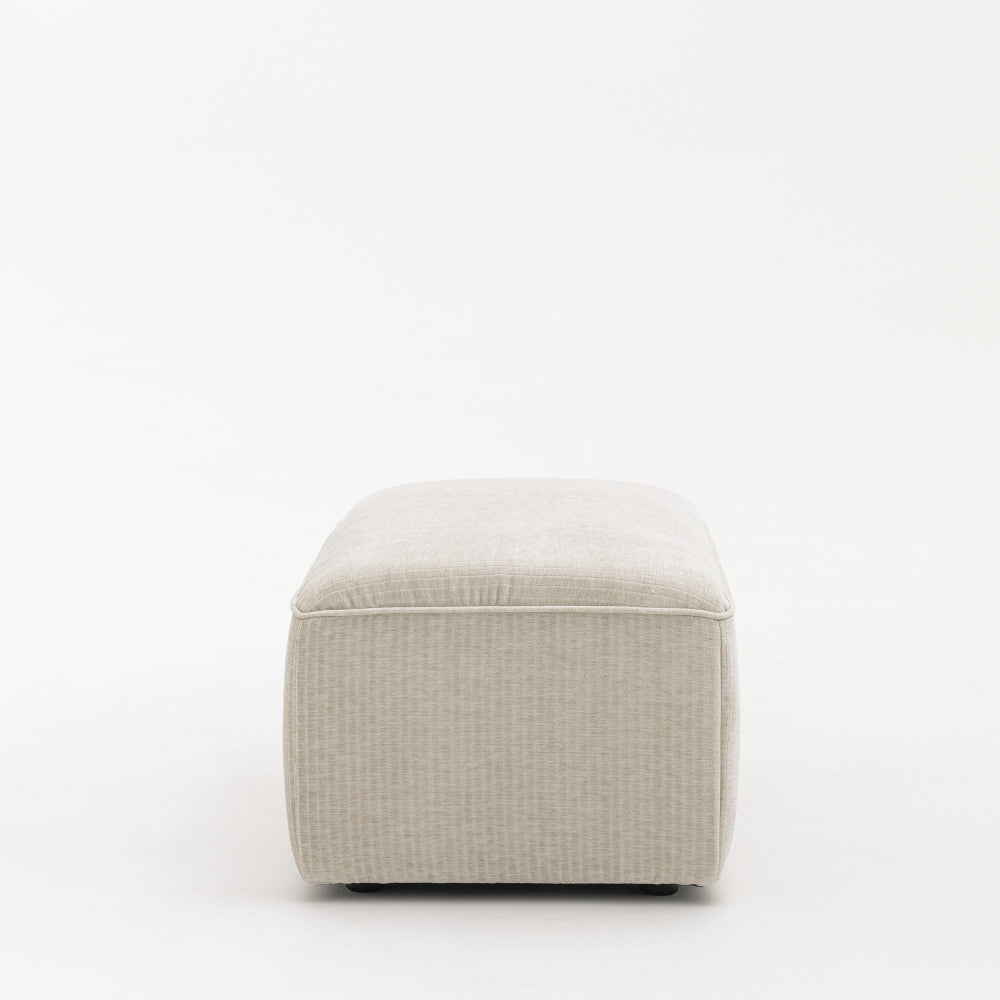 Noor - Puf para sofá modular - Terciopelo acanalado - Crudo