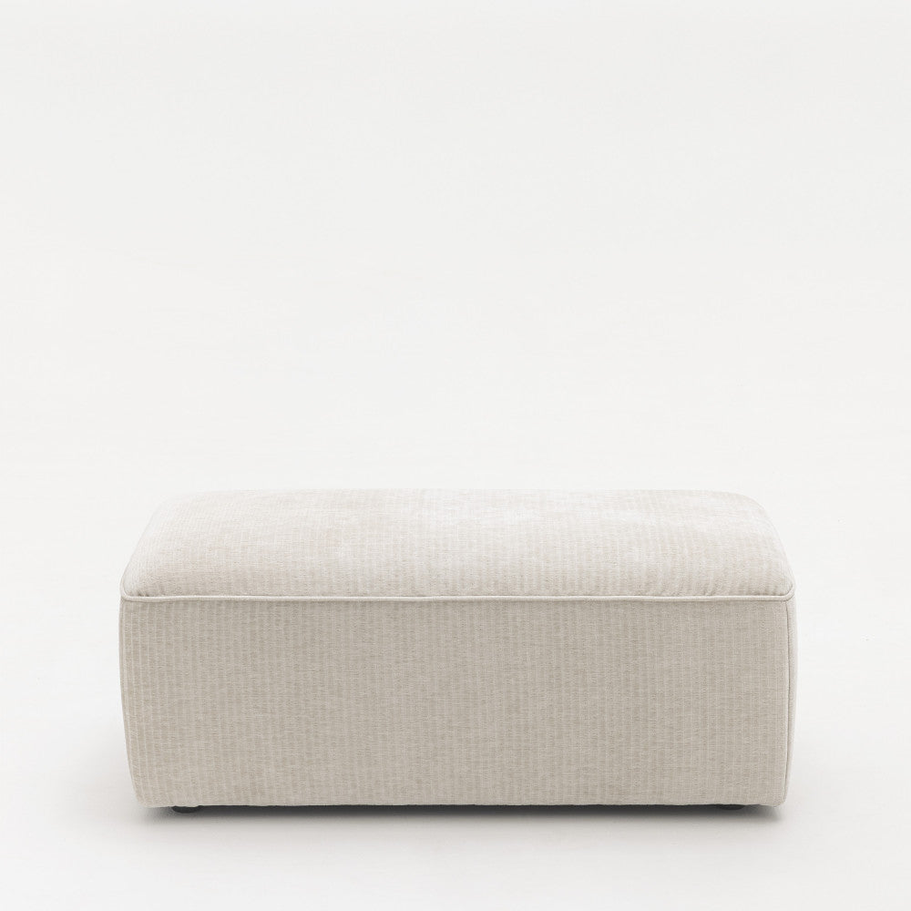 Noor - Puf para sofá modular - Terciopelo acanalado - Crudo