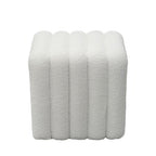 Leto - Pouf Rembourré - Tissu Bouclette - Blanc