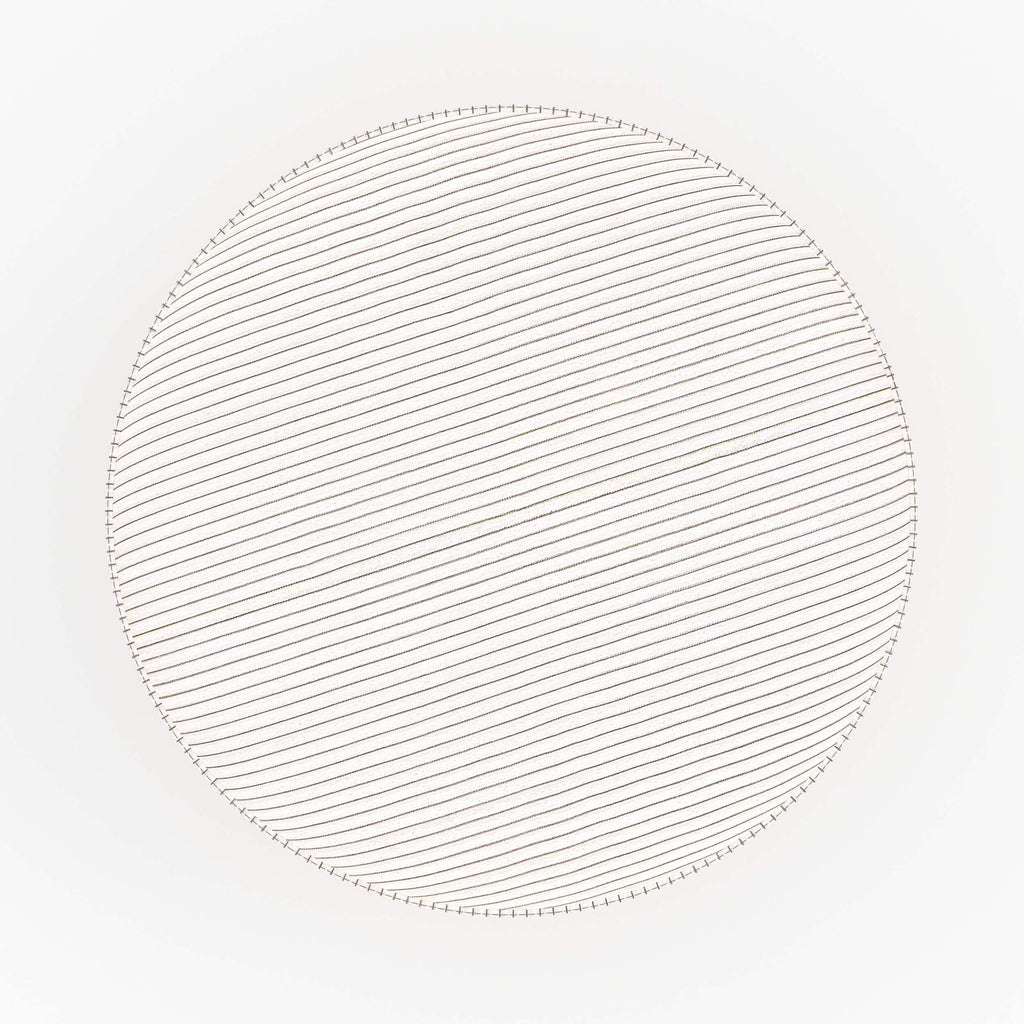 Lily - Puf redondo de pana beige