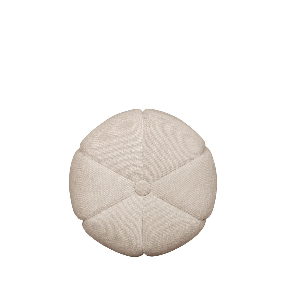 Flower - Round Pouffe - Fabric - Beige