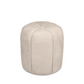 Flower - Round Pouffe - Fabric - Beige