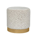 Wild - Round Pouffe - Leopard-Print Fabric - Beige