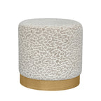 Wild - Round Pouffe - Leopard-Print Fabric - Beige