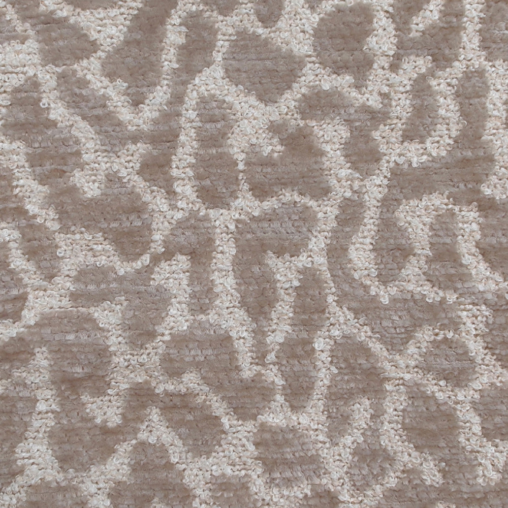 Wild - Round Pouffe - Leopard-Print Fabric - Beige