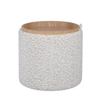 Zoé - Puf Con Almacenamiento Estampado De Leopardo Convertible En Mesa Auxiliar - Beige