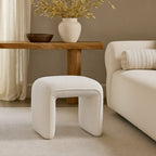 Full - Pouf - Tissu Bouclette - Blanc