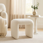 Full - Pouf - Tissu Bouclette - Blanc